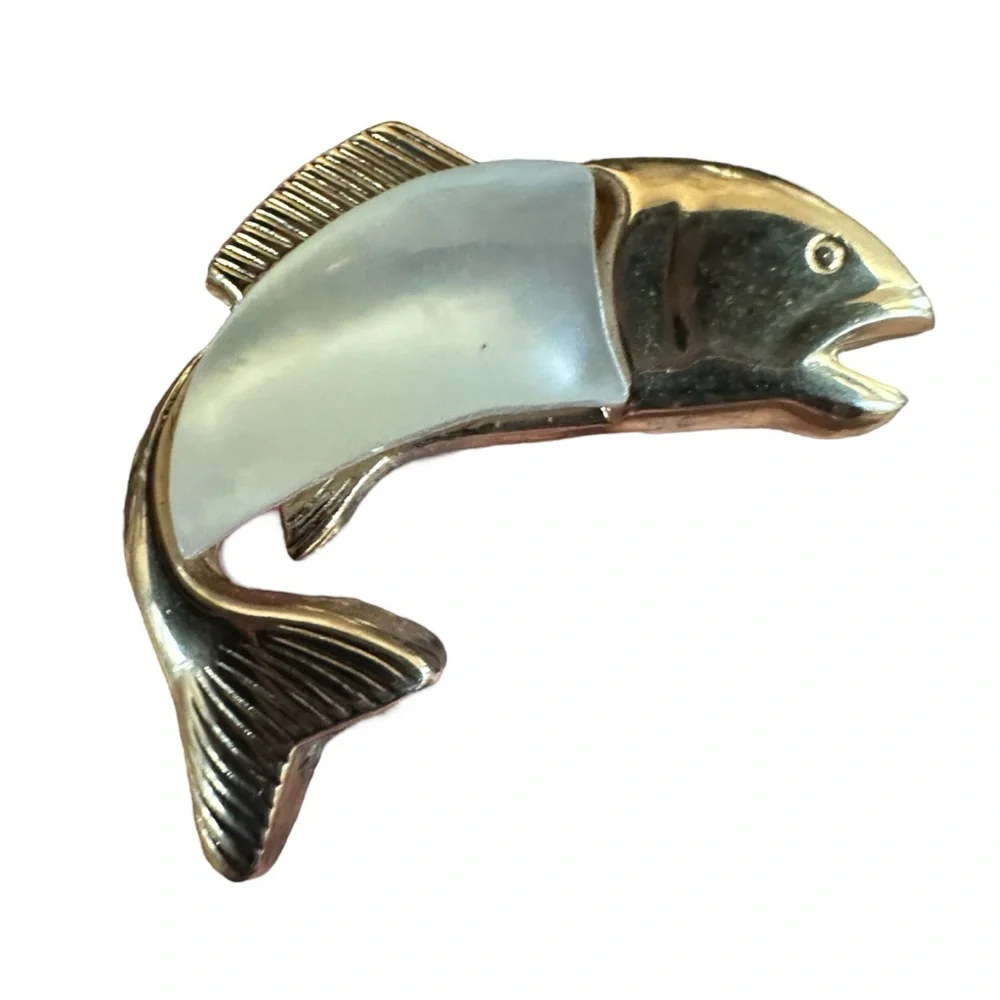 Vintage SWANK Antique Gold Fish Cufflinks